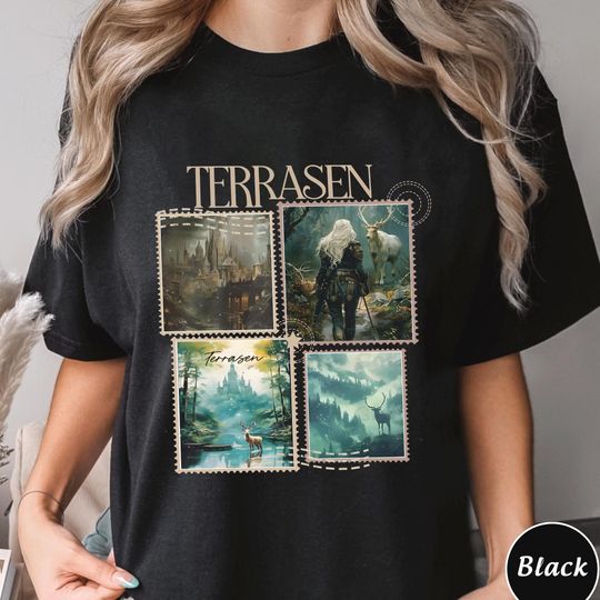 Terrasen Shirt Throne of Glass Inspired | Fantasy Castle Forest T-Shirt | Aelin Galathynius Bookish Tee | Sarah J Maas Fan Gift