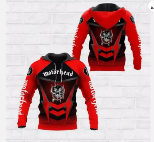 3D Motorhead shirts Ver1 Red All Over Print Aparel Hoodie 3d - all printed