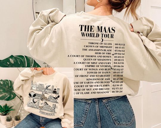 Sarah J. Maas Eras Tour Shirt, The Mass Tour Shirt, Acotar Shirt, Throne of Glass Merch, SJM Fan Shirt, Velaris ACOTAR Shirt, Bookish Tee