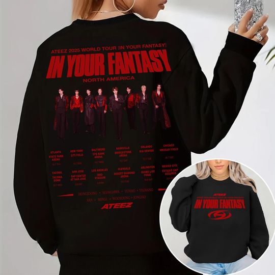 Ateez 2025 World Tour in Your Fantasy Sweatshirt, ATEEZ Golden Hour Part 3 Shirt, Aniteez in Treasure, Ateez Members Kpop Shirt Hoodie