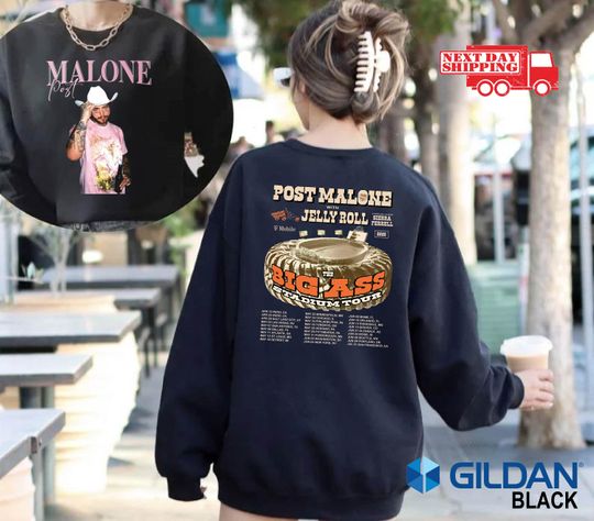 Post Malone Big Ass Tour 2025 Shirt, Vintage Malone Rap Music Shirt, Posty Tee, Rapper Sweatshirt, Hoodie