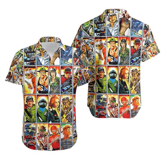 GI Joe In The 80s Hawaiian Shirt Aloha Summer Beach Button Down