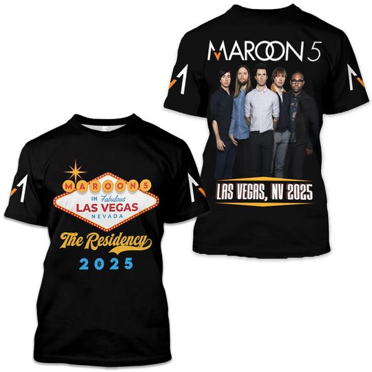 Maroon 5 The Residency 2025 Tour 3D T-Shirt