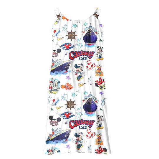 Mickey And Friends Cruise Sling Summer Dress, Women Dress, Mickey Cruise Shirt, Beach Dress, Disney Cruise Family Shirt, Gift For Her