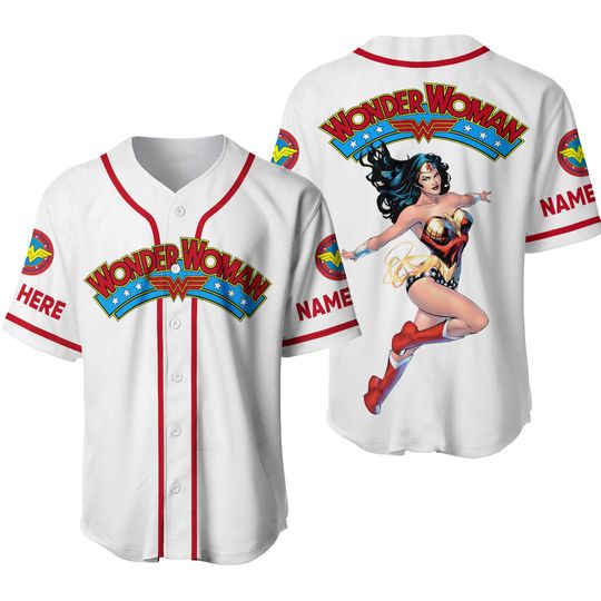 Personalized Wonder Woman Superheroes Movie Fans Baseball Jersey Shirt