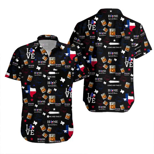 Discover Texas Bourbon Whiskey  Hawaiian Shirt Summer Beach Aloha