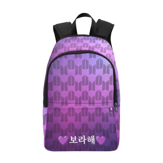 Borahae BTS & ARMY Logos Fabric Backpack - K-Pop Inspired School Accessories
