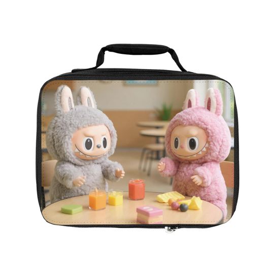 Labubu Lunch Time Bag Cute Monster Character Insulated Lunch Tote Reusable Food Bag for Work School or Travel Gift for Collectors