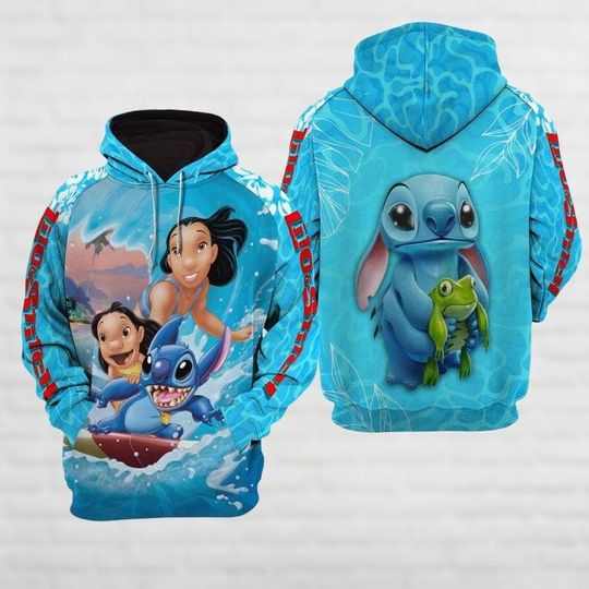 Disney Stitch 3D Hoodie, Lilo And Stitch Zip Hoodie, Cartoon Movie Hoodie, Stitch Lover Gift, Disney Trip Unisex Hoodie, Gift For Fans