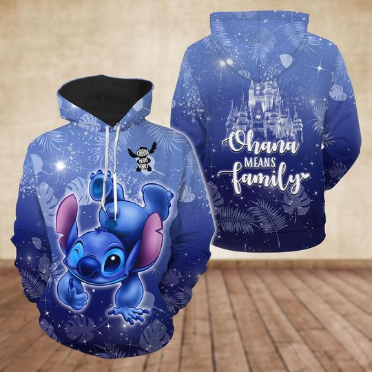 Stitch Hoodie, Ohana Means Family Shirt, Disney Castle Shirt, Cute Lilo And Stitch Hoodie, Family Vacation Shirt, Gift For Disney Fan