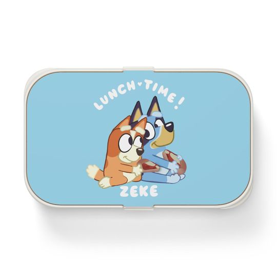 Blue Dog Personalized Bento Lunchbox - Cute Kids Blue Heeler Design