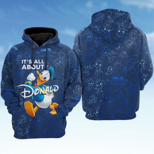 Donald Duck Hoodie, Disney Trip Costume Shirt, Magic Kingdom Shirt, Cartoon Movie Hoodie, Family Vacation Shirt, Birthday Gift For Fan