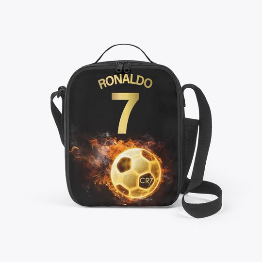 Ronaldo Kids Insulated Lunch Bag, Soccer Fan Tote, Lunch Storage Container