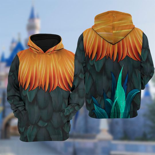 Hei Hei Rooster Costume 3D Shirt, Moana Halloween Costume Hoodie, Hei Hei Chicken Cosplay Shirt, Rooster Hei Hei Hoodie