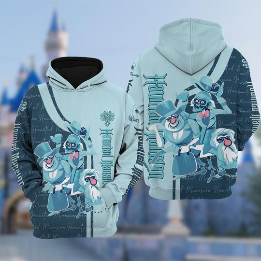 Haunted Mansion 3D All Over Print, Haunted Mansion Hoodie, Halloween Horror Shirt, Hatbox Ghost, Madame Leota, Hatchet Ghost