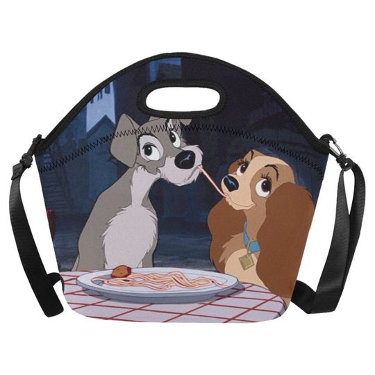Lady and the Tramp Neoprene Lunch Bag | Lady and the Tramp Lunch Bag | Disney Lunch Bag | Disney Lunchbox | Disneyland Snacks Bag |