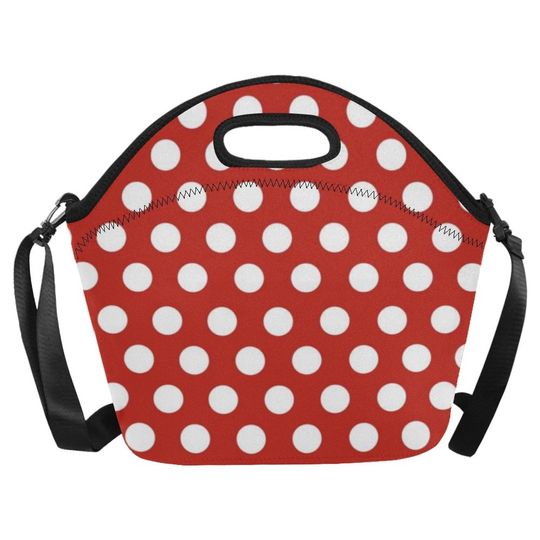 Minnie Mouse Dots Neoprene Lunch Bag | Minnie Mouse Lunch Bag | Disney Lunch Bag | Disney Lunchbox | Disneyland Lunch Bag | Minnie Lunchbox