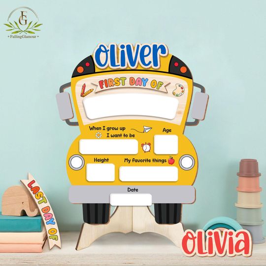 First Day Of School Sign, Back to School Chalkboard Sign, Reusable First Day School Wooden School Board, Kindergarten 1st Day of School Sign