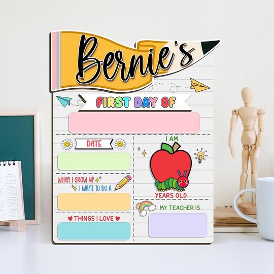 Customized First And Last Day School Sign, Back to School Sign,  First Day School Wooden School Board, Kindergarten 1st Day of School Sign