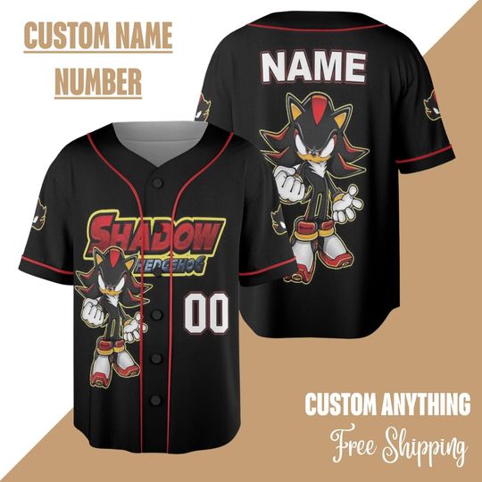 Personalize Sonic Shadow The Hedgehog Badass Jersey, Custom Sonic Jersey, Sonic Party Shirt, Sonic Shadow Tails Silver Birthday Boy Shirt