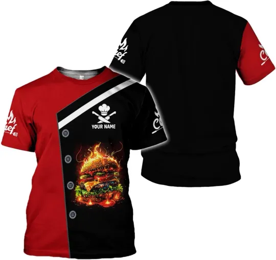Custom Personalized 3D Chef Shirt Gifts for Lover