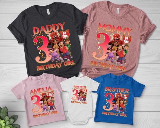 Turning Red Birthday Shirt, Disney Red Panda Family Birthday Shirt, Red Panda Birthday Trip Shirt, Turning Red Birthday Party Shirt