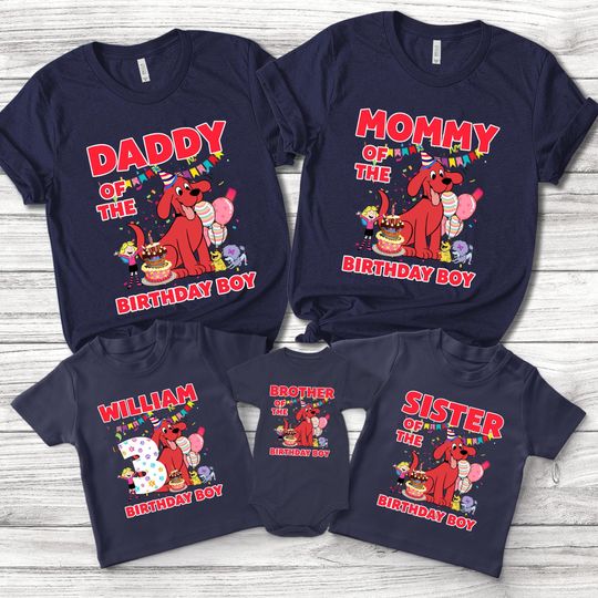 Clifford the Big Red Dog Family Birthday Shirt/Red Dog Birthday Shirt/Red Dog BirthdayBoy Shirt/Dog Party Matching Shirt