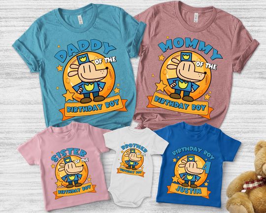Custom Dog Man and Cat 3 Birthday Shirt, Dog Man and Cat Family Shirt, Dog Man and Cat Matching Family Shirt
