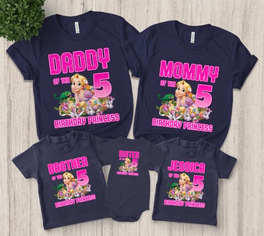 Tangled Birthday Shirt, Rapunzel Birthday shirt, Princess Rapunzel Family Birthday, Girls Pink Birthday shirt, Tangled Raglan