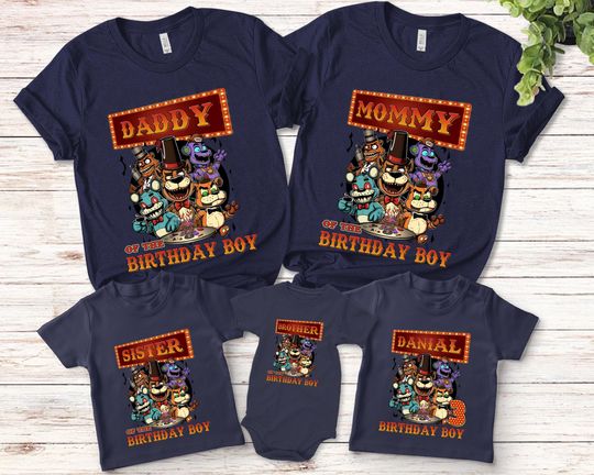 Five Nights At Freddy Birthday Shirt, FNAF Birthday Family Shirt, Five Nights At Freddy's Security Breach Shirt, Freddy Fazbear Shirt