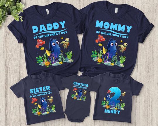 Finding Dory Birthday Shirt, Finding Nemo Birthday Shirt, Finding Nemo Personalized Shirt, Custom Disney Birthday Shirt