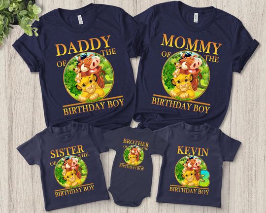 Lion King Birthday Shirt, Personalized Name And Age Customized Lion King Family Shirts