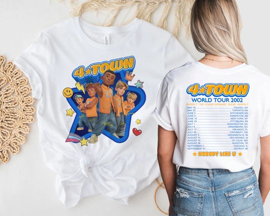 Turning Red 4Town Tour 2002 Double Sided T-Shirt, Meilin Lee Shirt, Pixar Boy Band Tee