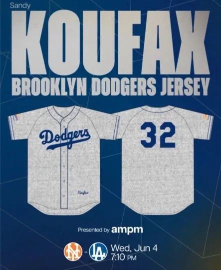 Discover Sandy Koufax Dodgers #32 Jersey XL SGA Los Angeles Dodgers 2025 NEW