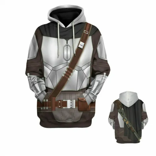 Star Wars The Mandalorian Hoodie Pullover Sweatshirt Jacket Coat Cosplay Costume