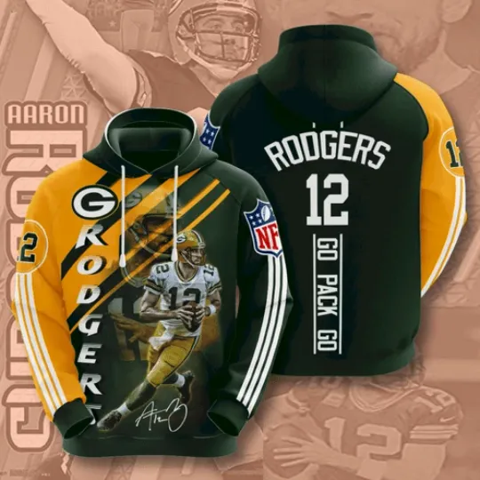 Aaron Rodgers Green Lightweight 3D Prints Hoodie