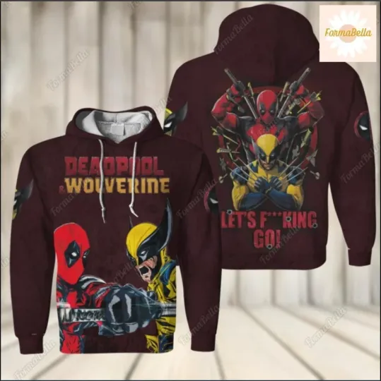 Halloween Deadpool Wolverine Besties 3D HOODIE Halloween Gift Best Price