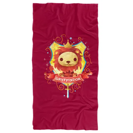 Harry Potter Watercolor Gryffindor Crest Licensed Beach Towel 30"x60"