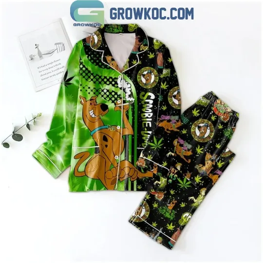 Scooby Doo Neon Galaxy Of Cannabis Polyester Pajamas Set