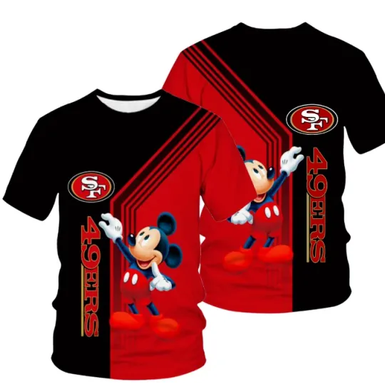 Mickey Mouse San Francisco 49ers 360° All-Over-Print T-Shirt