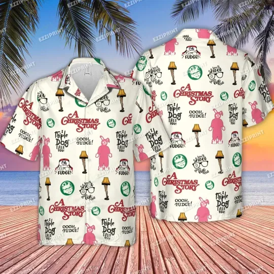 A Christmas Story Hawaiian Button Down Shirt Unisex Adults