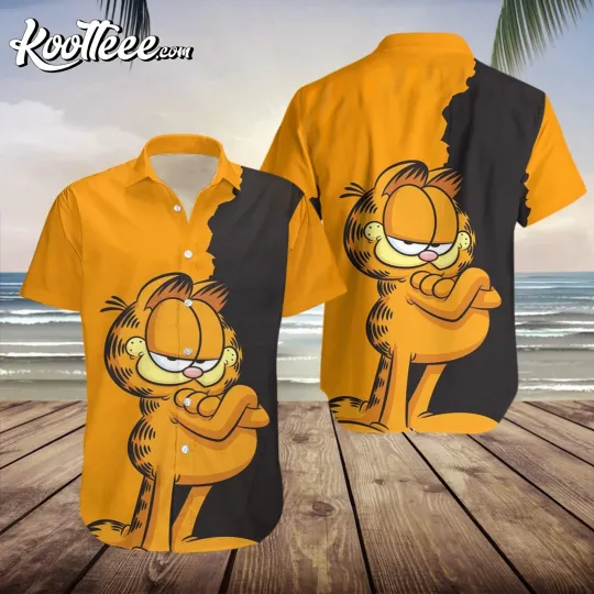 Garfield Hawaiian Button Down Shirt Unisex Adults