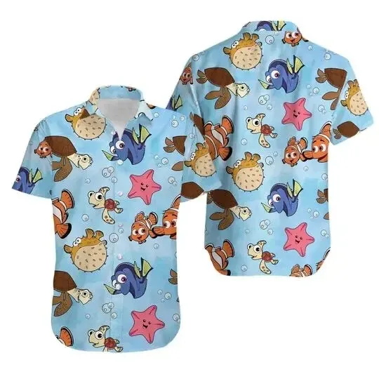 Finding Nemo Hawaiian Button Down Shirt Unisex Adults
