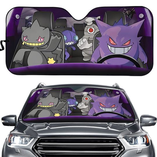 Gengar Dusclops Banette Gastly Sableye Car Sun Shade, Dusclops Anime Car Windshield