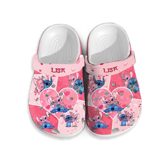 Personalized Stitch Angel Slippers Clogsband Clogs For Adults Hot Special Lovers