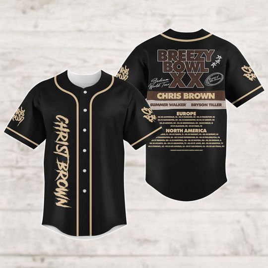 Breezy Bowl XX Baseball Jersey, Chris Brown Jersey Shirt, Concert 2025 Shirt, Chris Brown Fan Shirt