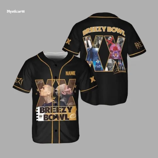 Personalized Chris Brown Breezy Bowl Baseball Jersey, Breezy Bowl XX 2025 Shirt