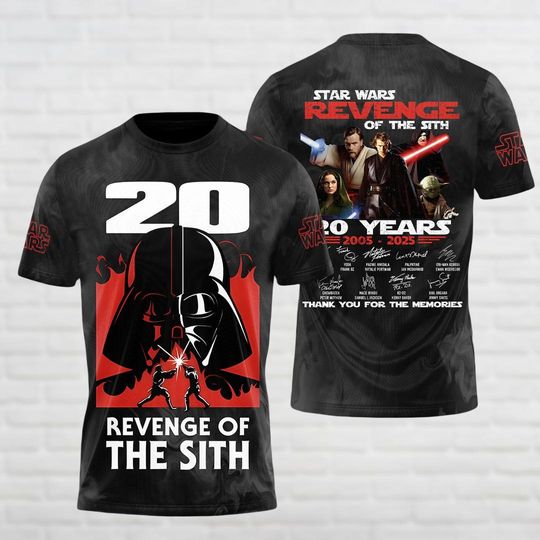 Revenge Of The Sith 20th Shirt, Star Wars 3D Hoodie, Anakin Skywalker Unisex Shirt, Star Wars 2005 2025 Men Shirt