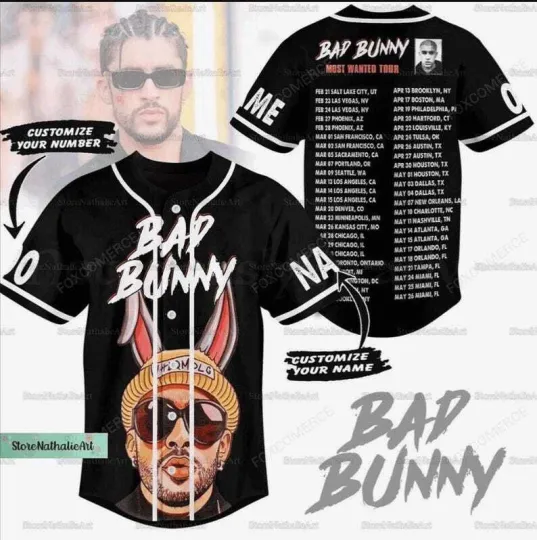Bad Bunny Men's Baseball Jersey – Custom Design