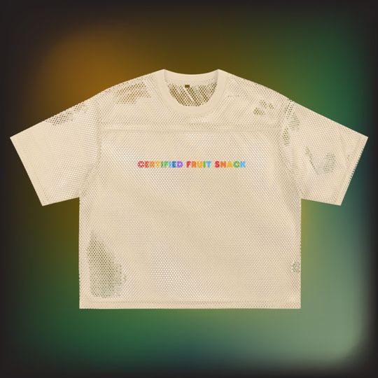Certified Fruit Snack Mesh Shirt, LGBTQ Pride See Through Tee, Unisex Rainbow Graphic Top, Queer Streetwear, Sapphic Mesh Shirt, Gay Festiva